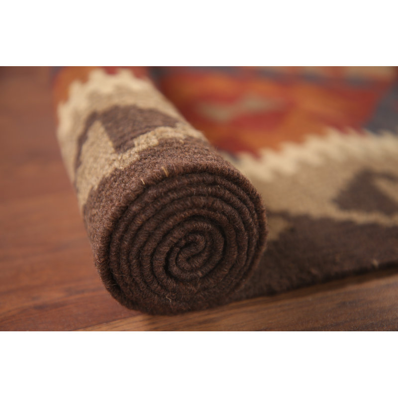 Kilim Reversible Wool Runner Rug 3x7