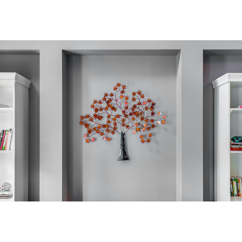 Handcrafted Fall Leaves Metal Wall Art Decor