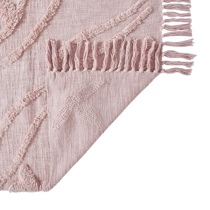 Jeté en coton Adisha, Fumée rose
