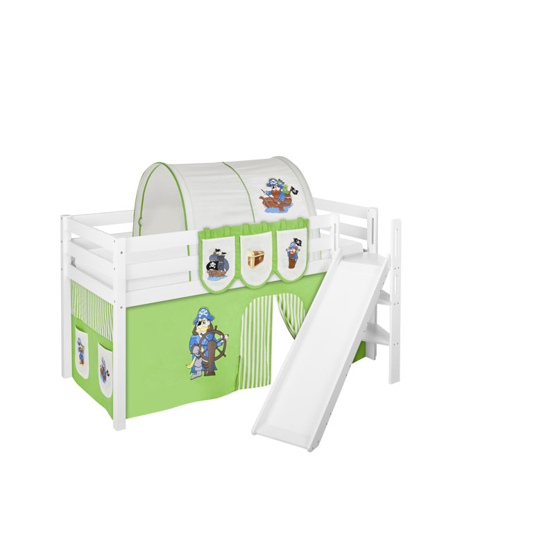 Jelle European Single (90 X 200 Cm) Loft Bed, Green, Single (3')