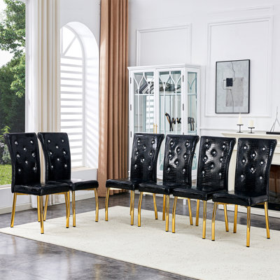 Modern Dining Chairs with PU Leather Cushioned Spring Pack