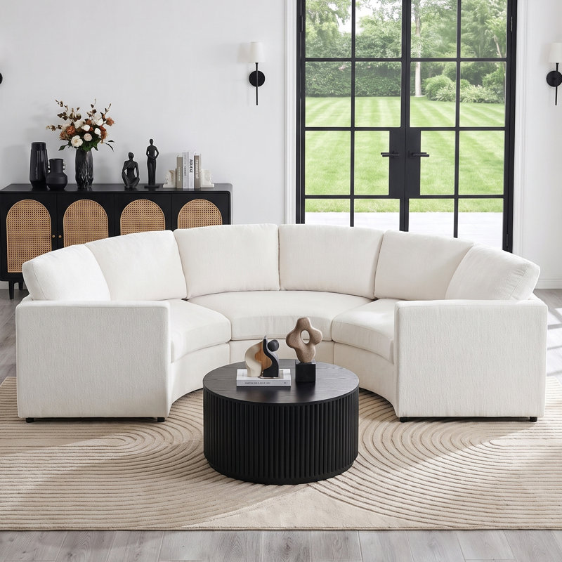 Canapé modulaire courbé 3 pièces, Beige