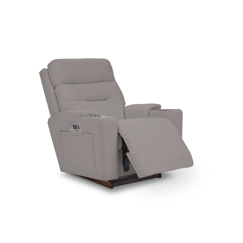 Neo Power Rocking Recliner with iClean Fabric and Power Headrest and Lumbar, Beige Polyester Blend