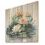 Floraison de lys blancs et oranges - lis sur bois-1198077952