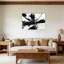 Abstrait noir et blanc, cadre mural en bois à l'arrière, ， 36 x 24 po