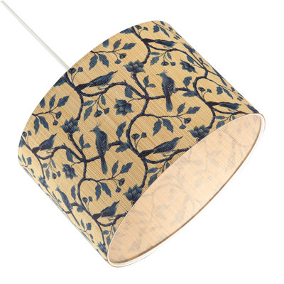 18cm H Bamboo Drum Lamp Shade ( No Direct Attachment Method ) in Navy