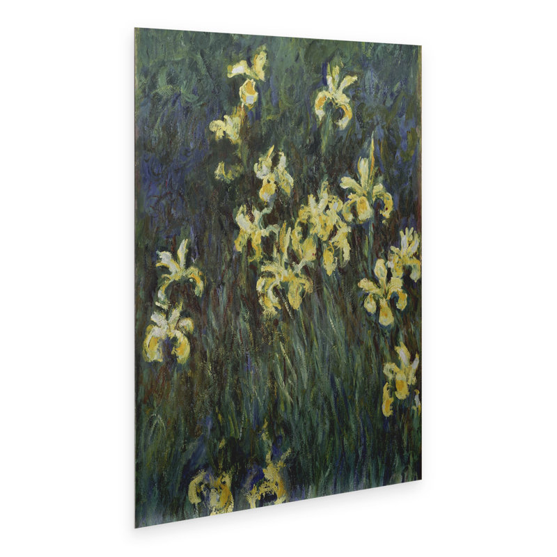 Claude Monet, «The Yellow Irises», art en aluminium brossé flottant