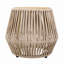 Table d'appoint en bois d'acacia avec base en corde beige - Décoration bord de mer en teck clair pour patio, jardin, balcon et intérieur