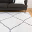 Tapis crème à poil long à motif de treillis géométrique Jorg-1467012669