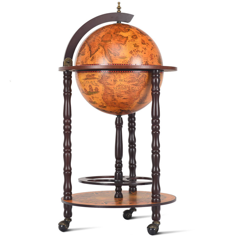 Wood Globe Bar
