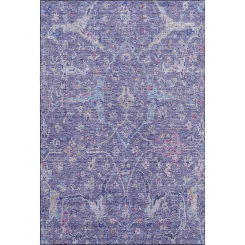 Tapis lavable à la machine de qualité supérieure Mayfield AMF2232, Mauve, 5 pi x 7 pi 6 po