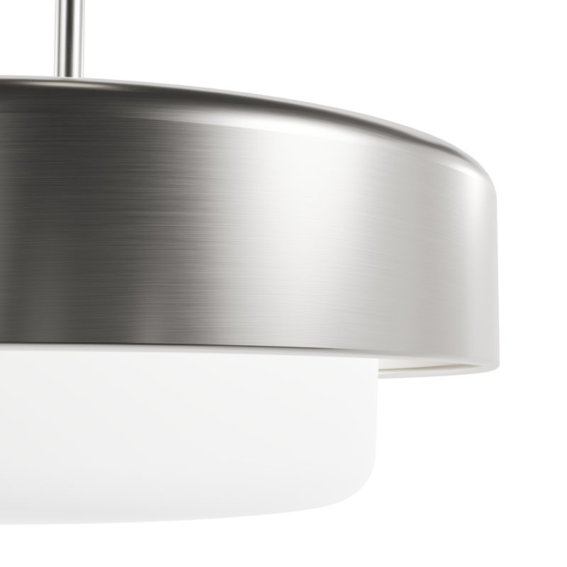Luminaire suspendu tambour 2 lumières Station, Nickel brossé