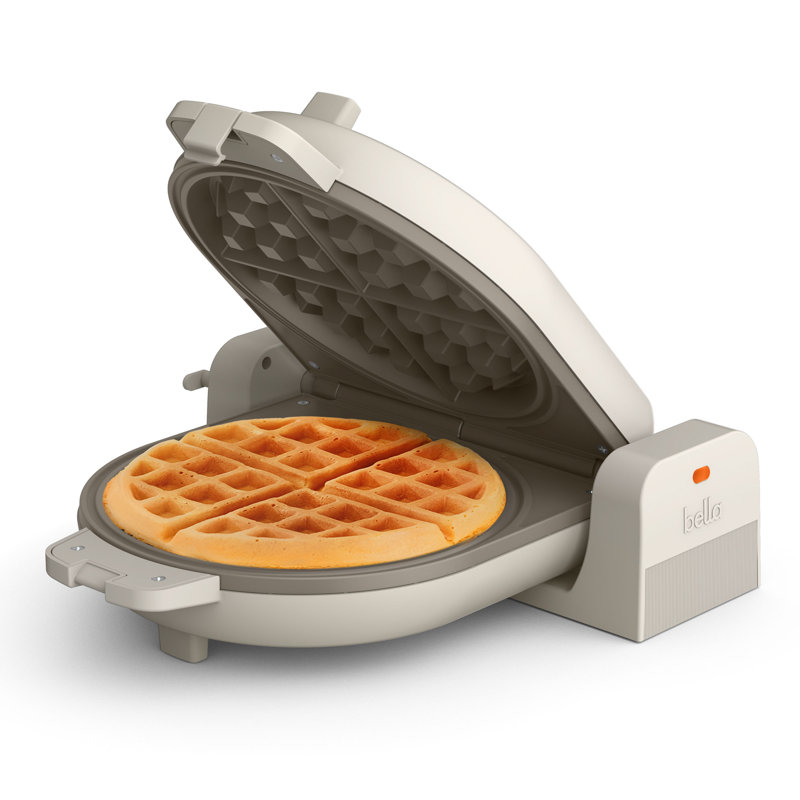 Bella Flip-N-Store Ceramic Waffle Maker, Oatmilk