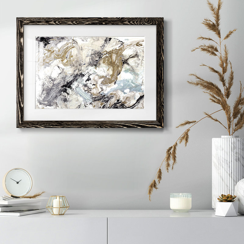 " Marbelized Abstract ", Black, 18" H x 26" W x 1.5" D