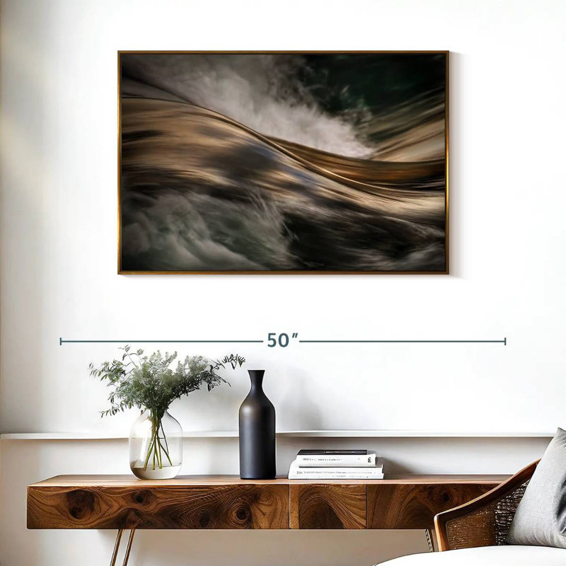 Bronze, Cadre flottant doré, 37 po x 25 po