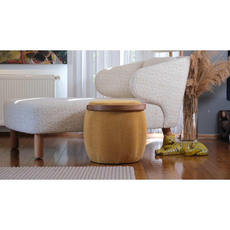 Bakrac Round Pouf, Yellow