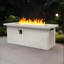 Table de foyer d'extérieur au gaz propane de 60 po 60 po, foyer rectangulaire en béton de 60000 BTU pour la cour extérieure - gris clair