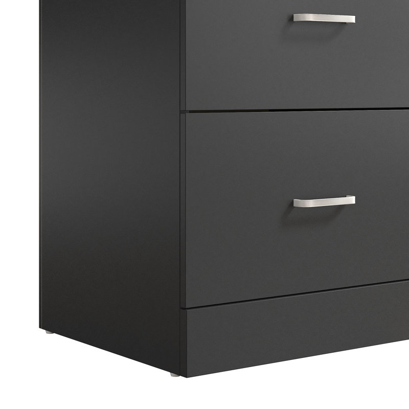 Allyannah 3 Piece Modern Coordinated Bedroom Set, King, Knotty Oak/Black