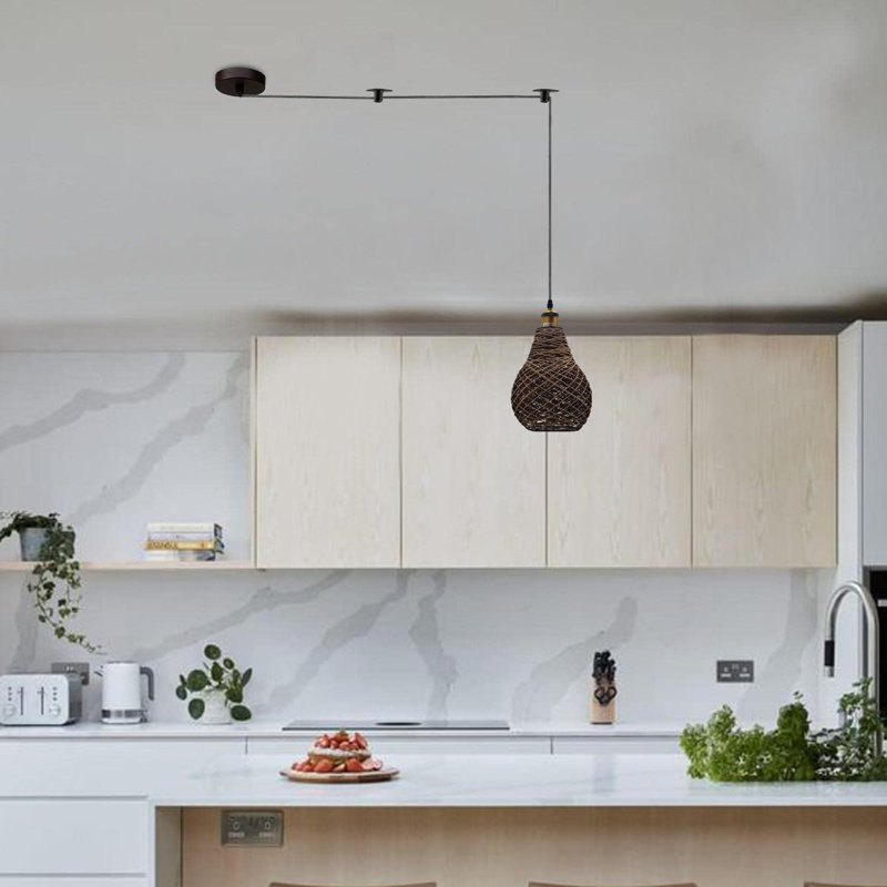 Modern Industrial Anki 1-Light Pendant – Adjustable Hanging Lamp with Matte Finish | E27 Compatible Lighting 