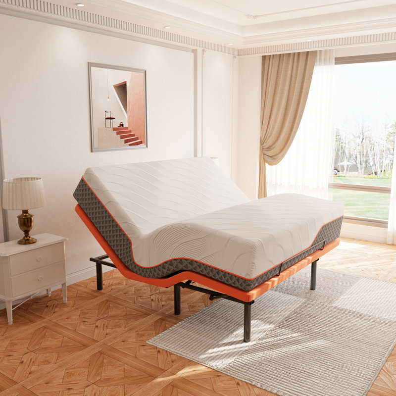 Lit réglable à gravité zéro avec matelas de 14 po E2000 Series, contrôle APP, Très grand lit