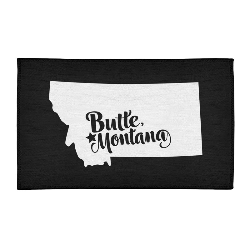 Tapis noir de montana en poly-chenille butte, Rectangle 5 pi x 7 pi