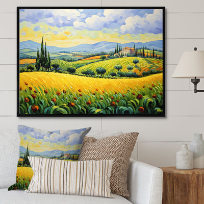 Vangogh Rolling Hills II - Vangogh Framed Art