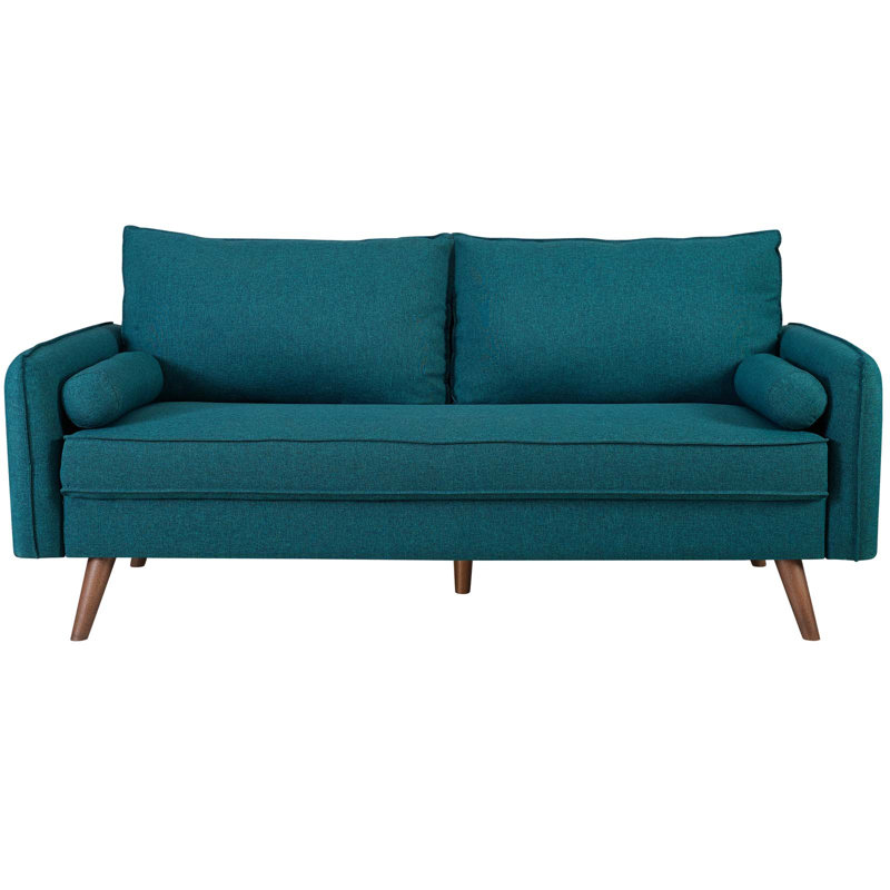 Carson Carrington Hedeby Upholstered Fabric Sofa, Teal Plainweave, 33.5" H x 72" W x 32.5" D