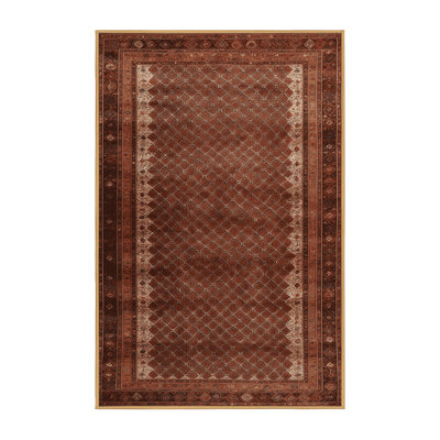 Machine Washable Persian Brown Area Rug