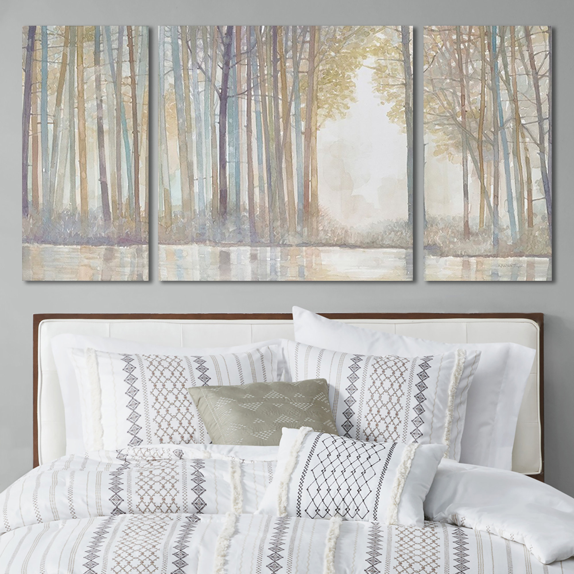 Alcott Hill® Forest Reflections Triptych 3-piece Canvas Wall Art