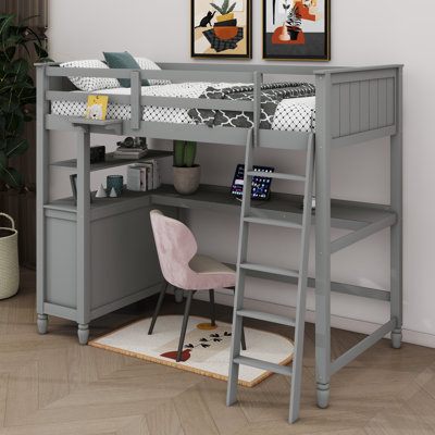 Lit mezzanine simple avec tiroirs Jawanda Kids
