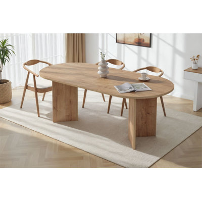 Oval Dining Table – 79" W X 30" H X 35" D – Walnut/Oak/Atlantic Pine