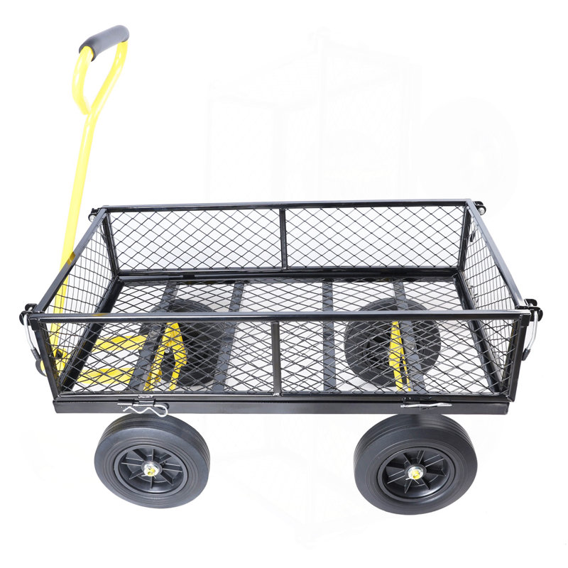 (Chariot à roues solide noir et jaune)
