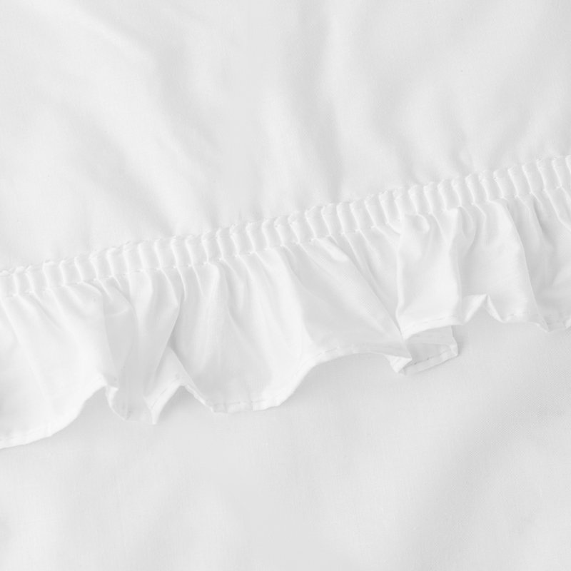 Abbra Cotton Blend Semi Sheer Curtain Pair, White, 40" W x 54" L