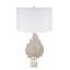 Lampe de table 15 x 29,3 po à feuille blanche et argent avec abat-jour tambour et base en marbre (assemblage de l'abat-jour requis)
