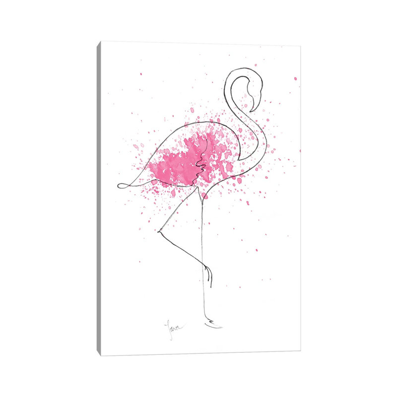 Flamingo Splash I by Tava Studios - Gallery-Wrapped Canvas Giclée on Canvas, Canvas, 20.32 cm H x 30.48 cm W