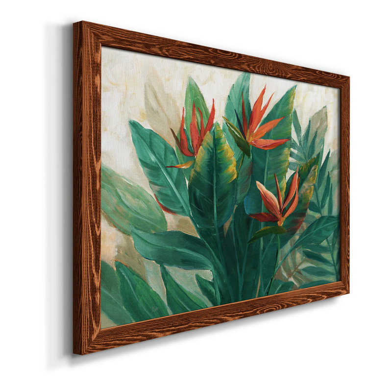 Birds of Paradise - Reproduction d'art sur toile encadrée, H 31 po x l 44 po x P 1 po, Toile avec cadre érable