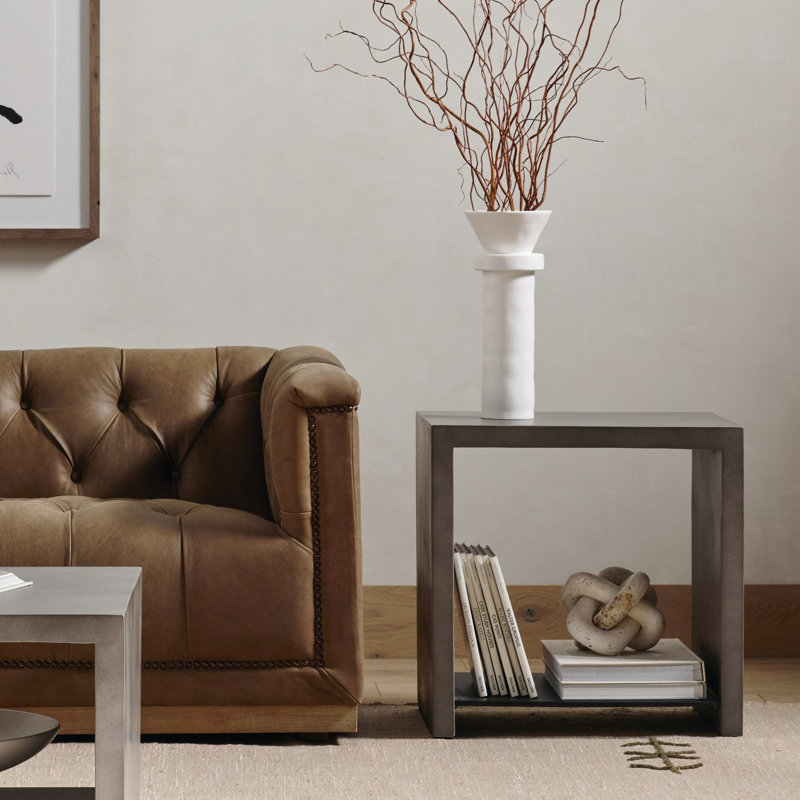Hugo End Table, Parchment White