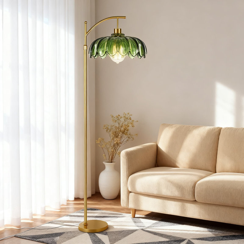 Mid-Century Modern Arc Floor Lamp With Remote Control, Dimmable LED With 3 Color Temperatures, Adjustable Height & 360° Rotatable Arm For Living Room, Bedroom, Or Office