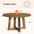 47" Solid Wood Dining Table for 4-6, Farmhouse Round Kitchen Table with Crossed Base