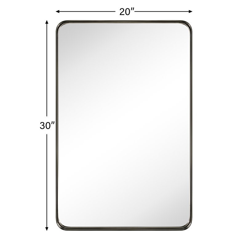 Miroir de salle de bain Arthers, H 30 po x l 20 po, Bronze huilé