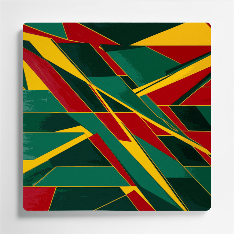 Art mural rigide en métal vert 9, H 12 po x l 12 po