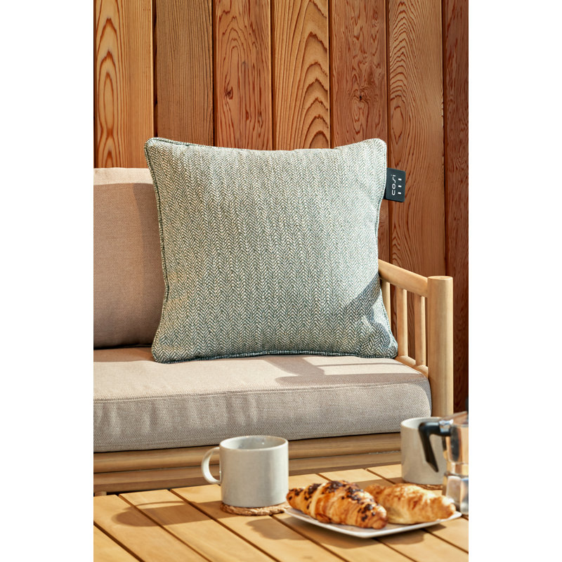 Cosipillow Indoor / Outdoor Chevron Square Cushion, Green