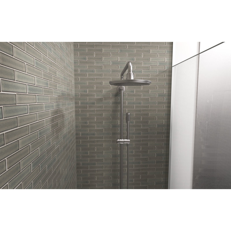 Seni 1 in. x 4 in. Glossy Porcelain Tile, Gray