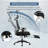 Makenzie Ergonomic Office chair with Adjustable Armrest and Foldable Backrest,minimal assembly-809518339