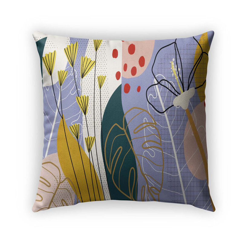 Tropical Leaves Outdoor Square Pillow Cover & Insert, 16" x 16"