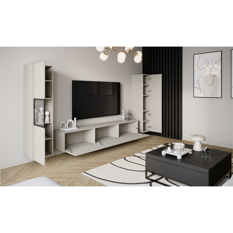 Chaely – TV stand set, 3 pieces, Beige