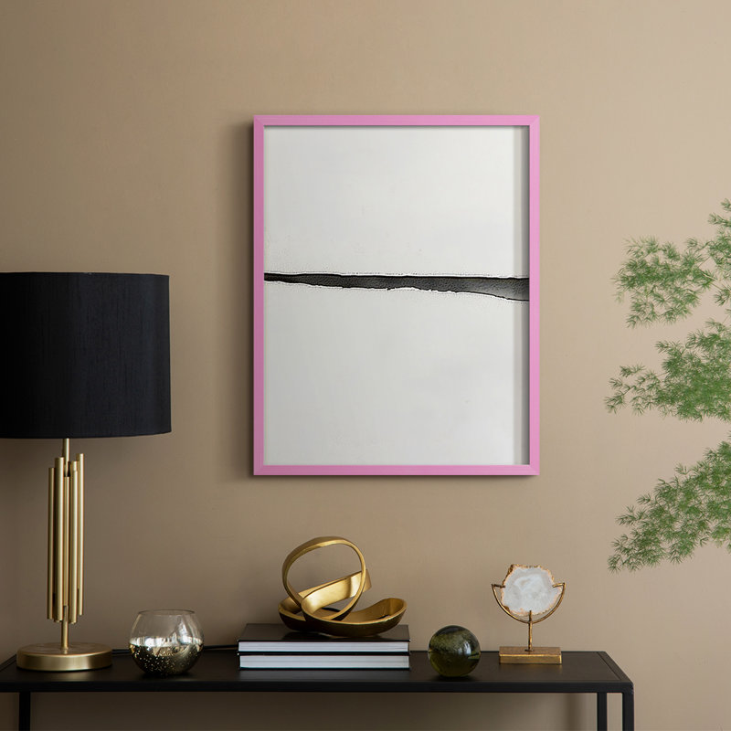 Impression abstraite encadrée CLIV - prête à être suspendue - fabriquée aux États-Unis, H 14 po x l 11 po, Rose