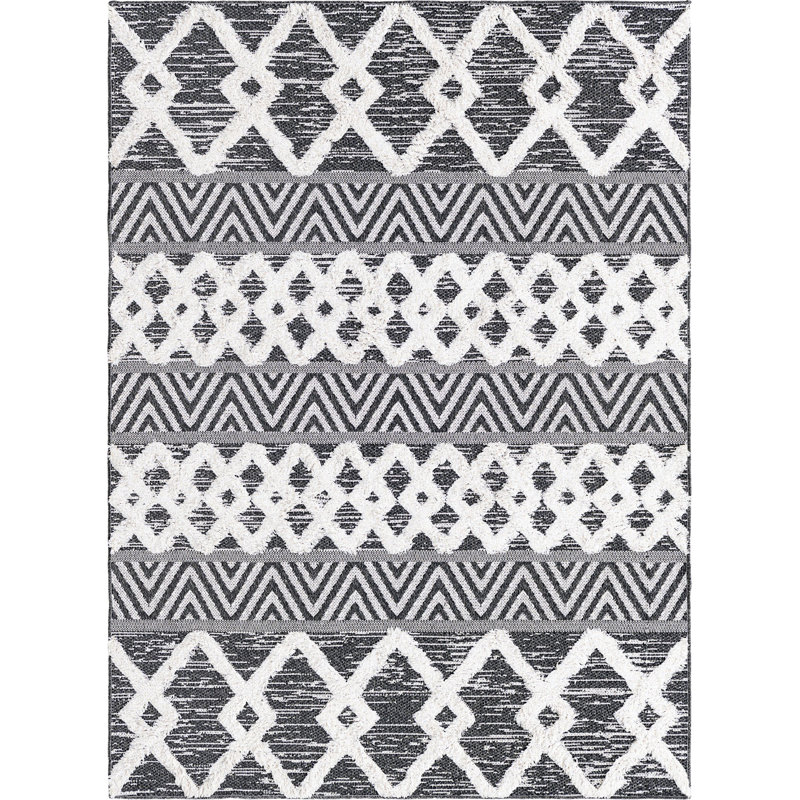 Jordalier Cotton Geometric Indoor Rug, Rectangle 4'5" x 6'