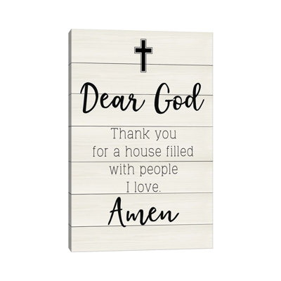 Dear God 1 Piece Wrapped Canvas Wall Art