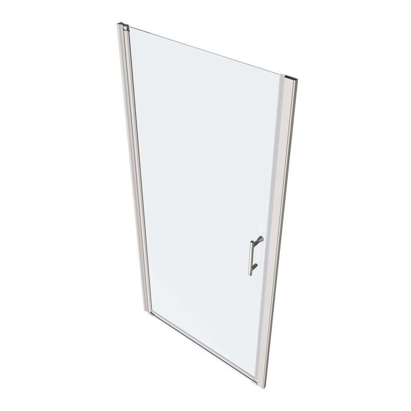 Porte de douche universelle pivotante, ouverte à l'extérieur, avec verre trempé de 1/4 po, Chrome chrome